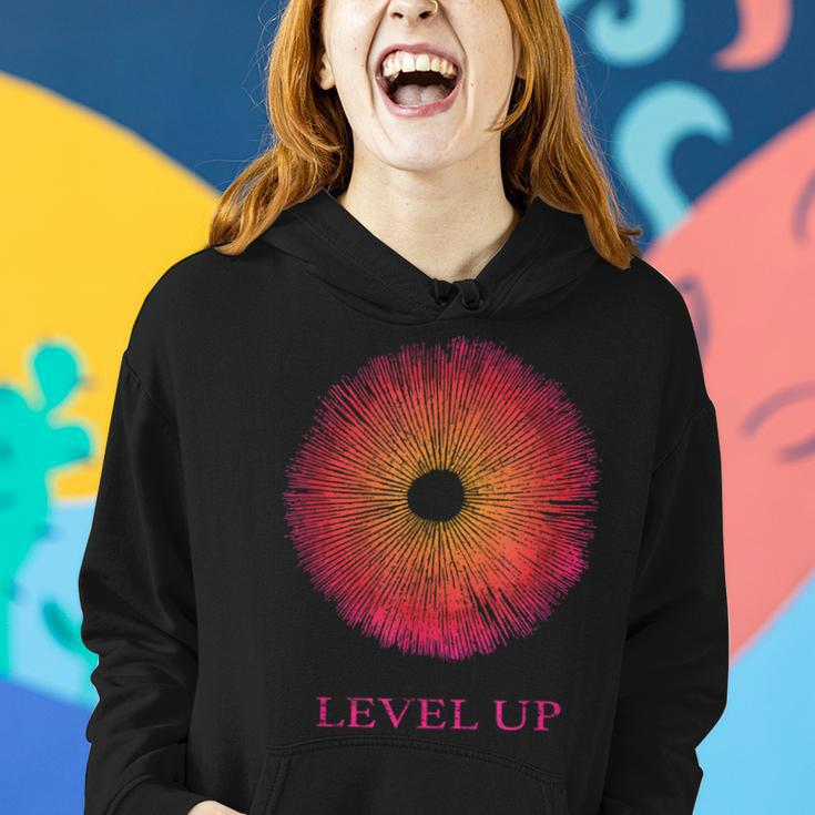 Mushroom Spore Print Level Up Psychedelic Mycology Women Hoodie Gifts for Her