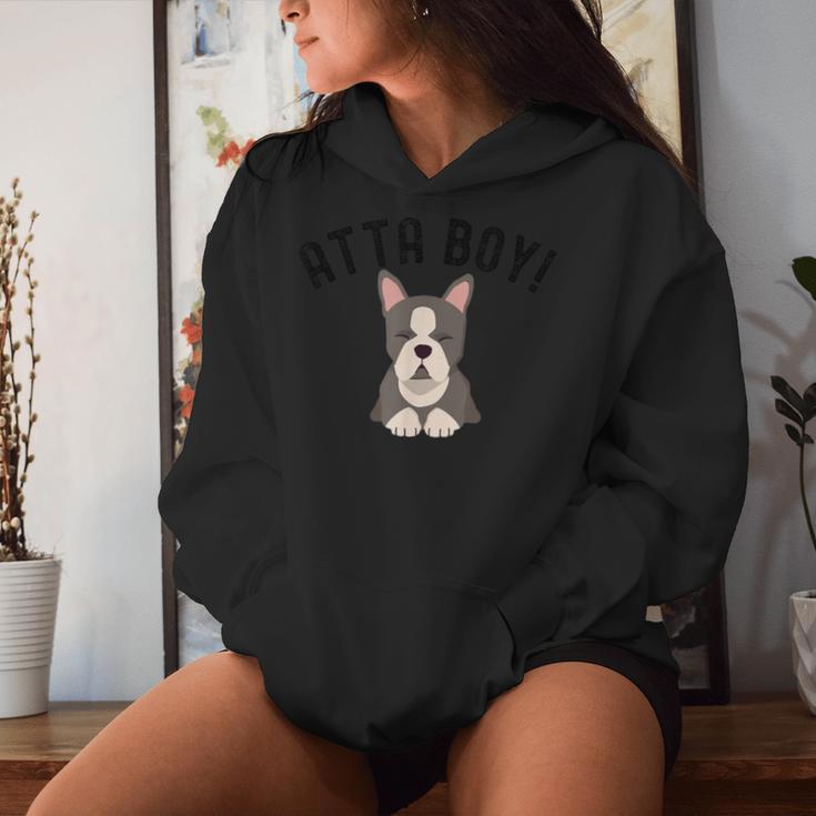 Nette Atta Junge Hund Mama Boston Terrier Besitzer Hund Papa Kapuzenpullover für Damen Geschenke für Sie