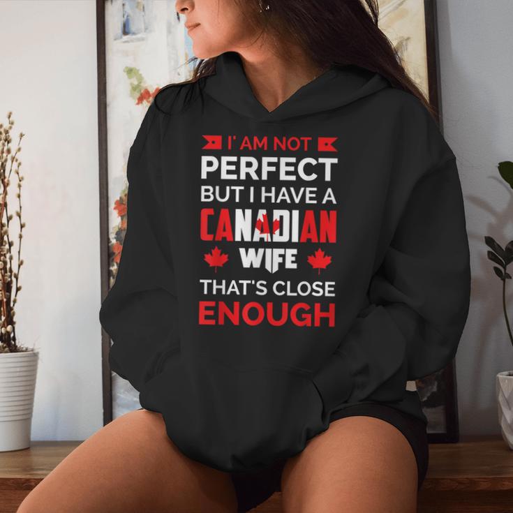 I Am Not Perfect But I Have Canadian Wife Canada Husband Women Hoodie Gifts for Her