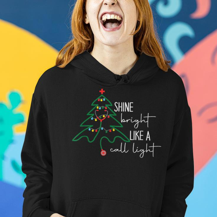 Nurse Christmas Lights Shine Bright Like A Call Light Women Hoodie Gifts for Her