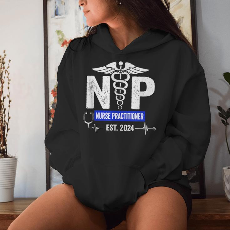 Nurse Practitioner Est 2024 Graduation Grad Students Women Hoodie Gifts for Her