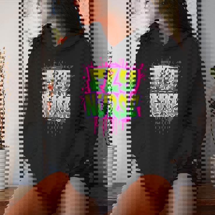 Nursing 80S 90S Hip Hop Fly Nurse Graffiti Style Women Hoodie Gifts for Her