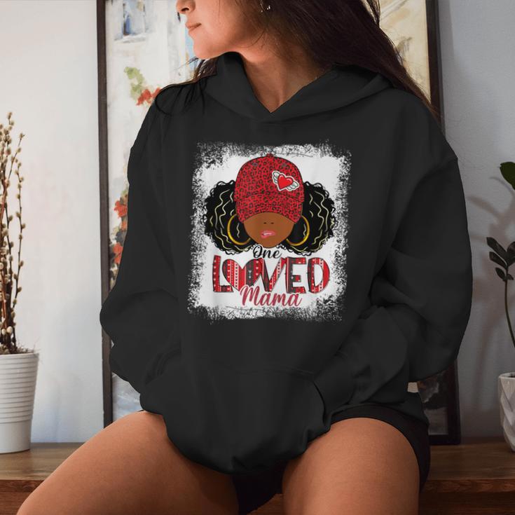 One Loved Mama Black Mom African American Valentines Day Women Hoodie Gifts for Her