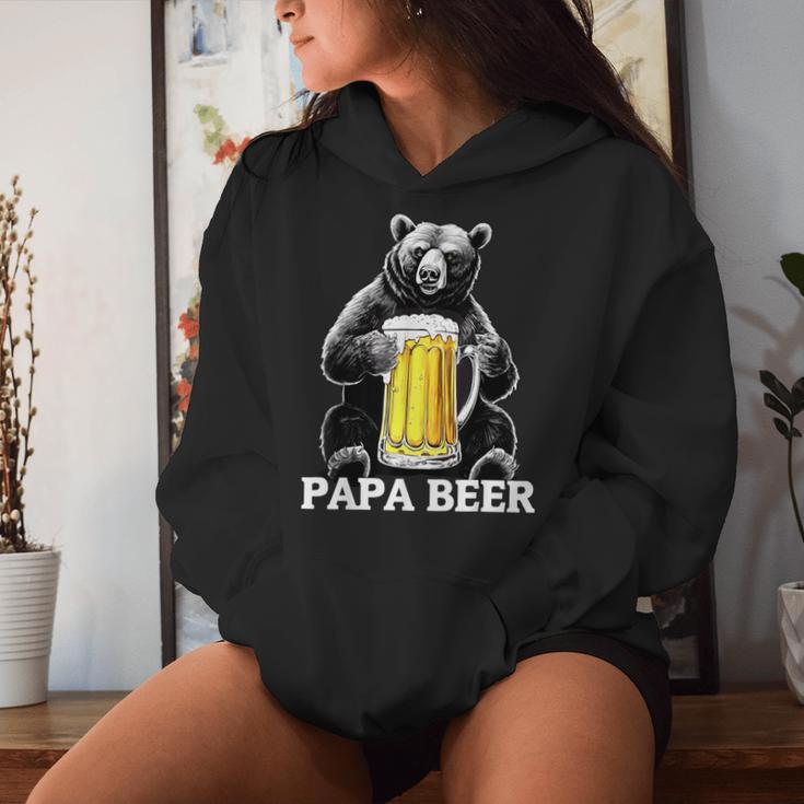 Papa Geschenk Bär Bier Bierglasatertag Lustig Papa Beer Kapuzenpullover für Damen Geschenke für Sie