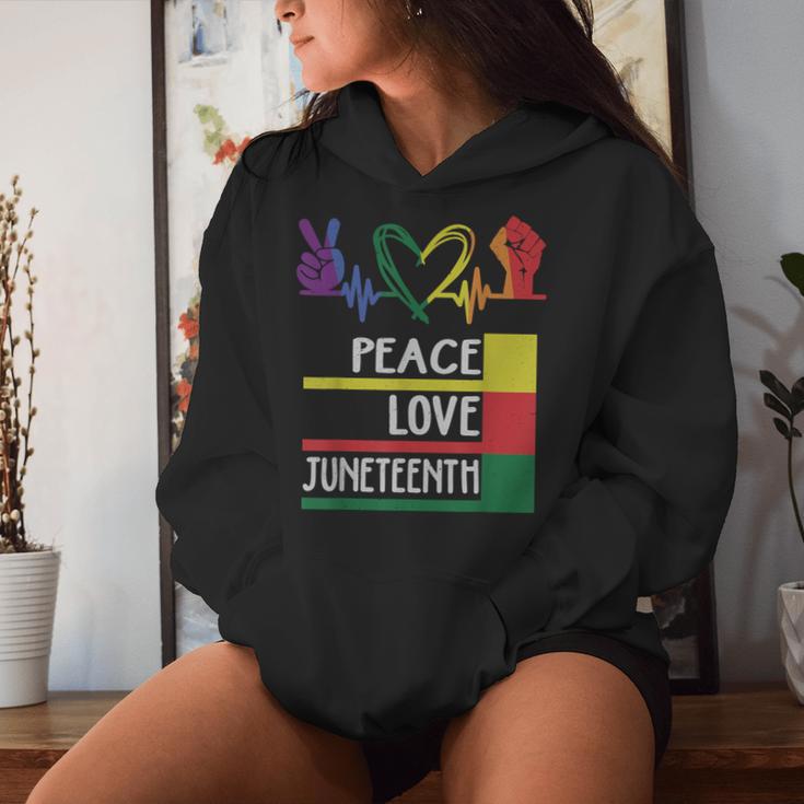 Peace Love Junenth Pride Black Girl Queen Men Women Hoodie Gifts for Her