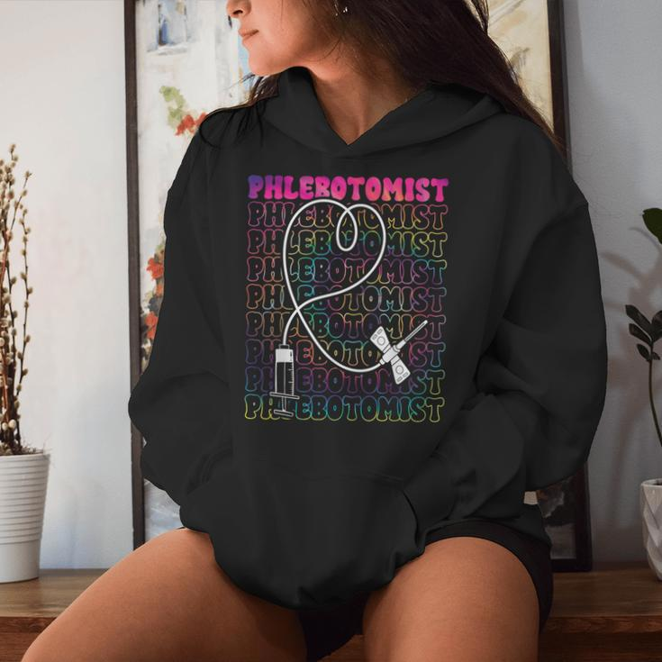 Phlebotomist Heart Tie Dye Phlebotomy Technician Tech Nurse Women Hoodie Gifts for Her