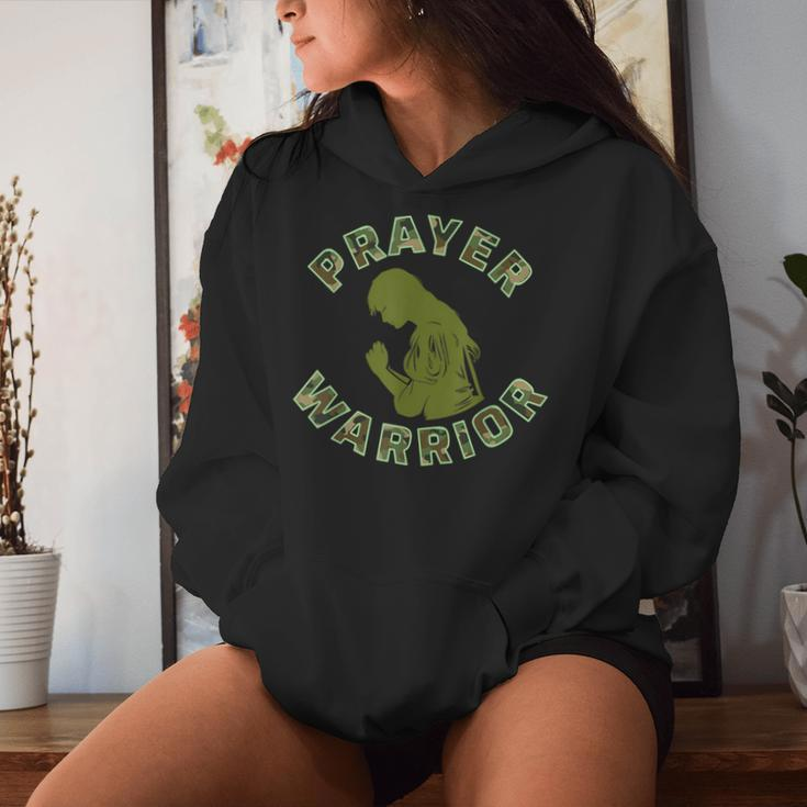 Prayer Warrior Camo Faith God As Silhouette Women Hoodie Gifts for Her