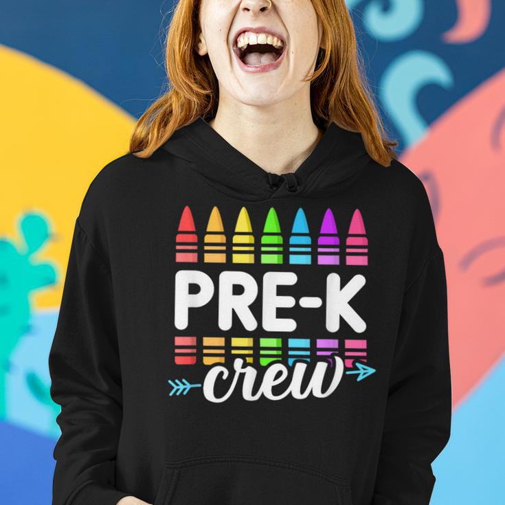 Pre-K Crew Teacher Team Squad Hello Back School Graduation Women Hoodie Gifts for Her