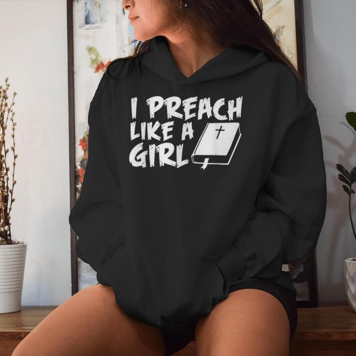 I Preach Like A Girl Pastors Pride Clothing Women Hoodie Gifts for Her