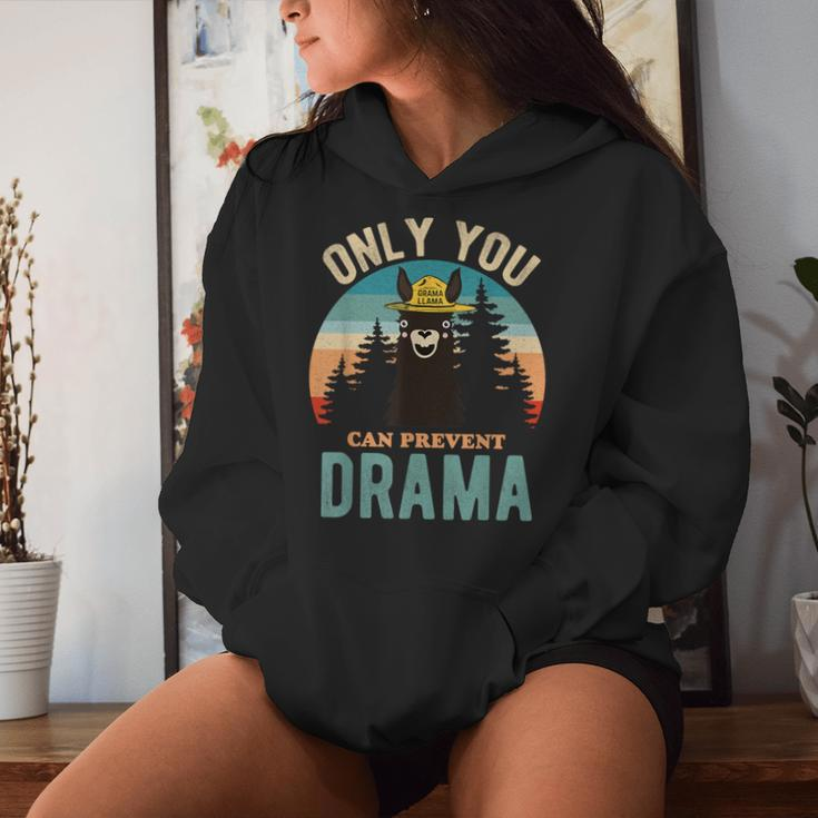Only You Can Prevent Drama Vintage Llama Graphic Women Hoodie Gifts for Her