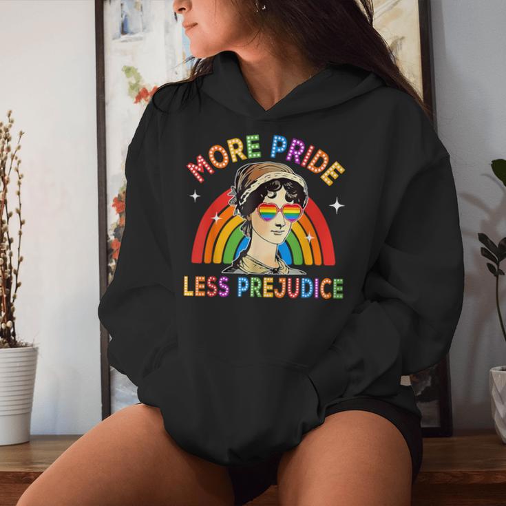 More Pride Less Prejudice Rainbow Lgbt Gay Lesbian Pride Women Hoodie Gifts for Her