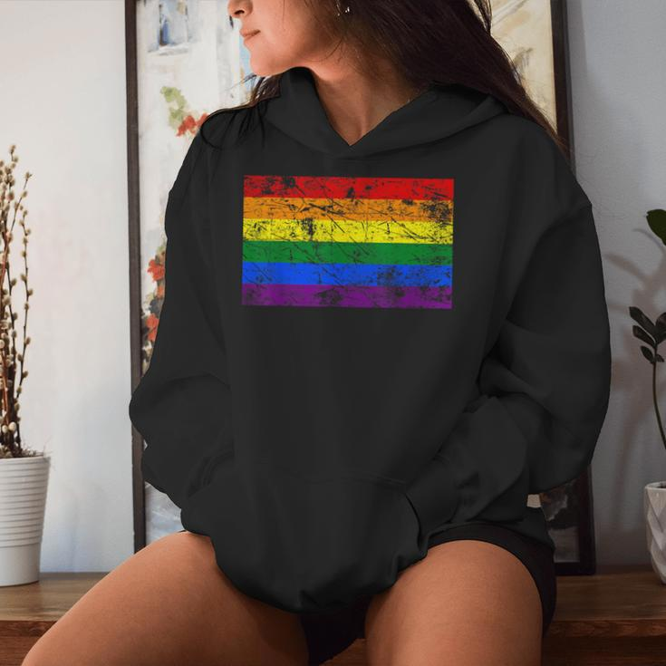 Pride Rainbow Flag Lgbt Gay Lesbian Vintage Women Hoodie Gifts for Her