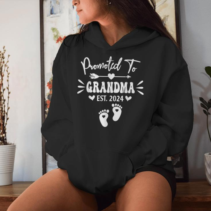 Promoted To Grandma Est 2024 New Grandma Grandmother Women Hoodie Gifts for Her