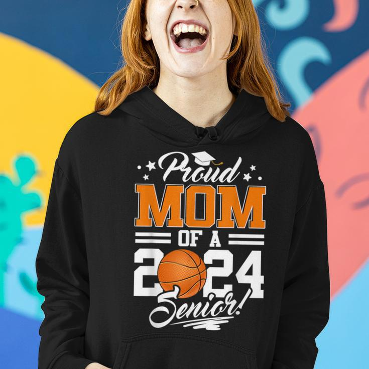 Proud Mom Of A 2024 Senior Graduate Basketball Women Hoodie Gifts for Her