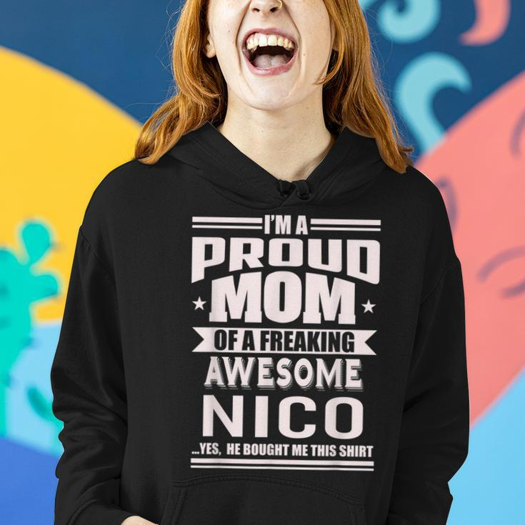 Proud Mom Of A Awesome Nico Mother Son Name Women Hoodie Gifts for Her