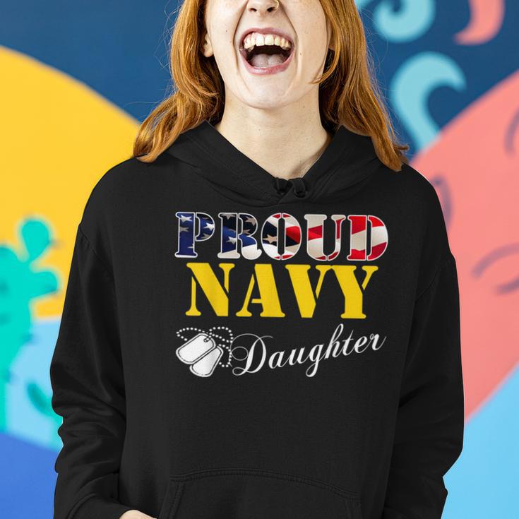 Proud Navy Daughter With American Flag Veteran Women Hoodie Gifts for Her