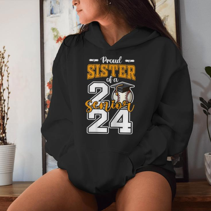 Proud Sister Of A 2024 Baseball Senior Graduation Sister Women Hoodie Gifts for Her