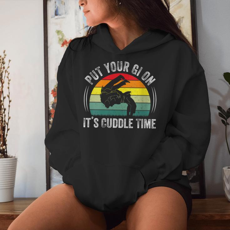 Put Your Gi On It's Cuddle Time Vintage Brazilian Jiu Jitsu Women Hoodie Gifts for Her