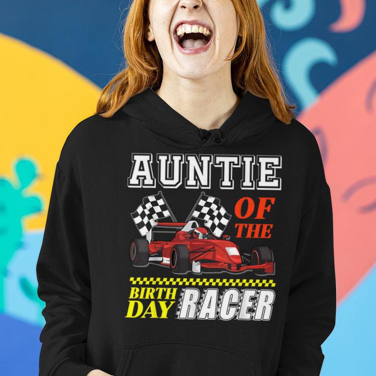 Race Car Party Auntie Of The Birthday Racer Racing Family Women Hoodie Gifts for Her