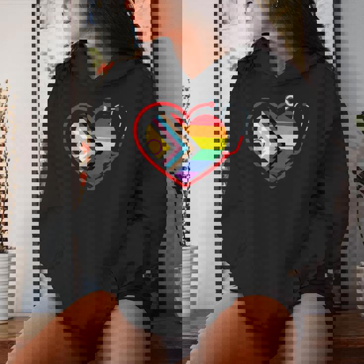 Rainbow Heart Lgbtq Doctor Nurse Medical Pride Month Squad Women Hoodie Gifts for Her