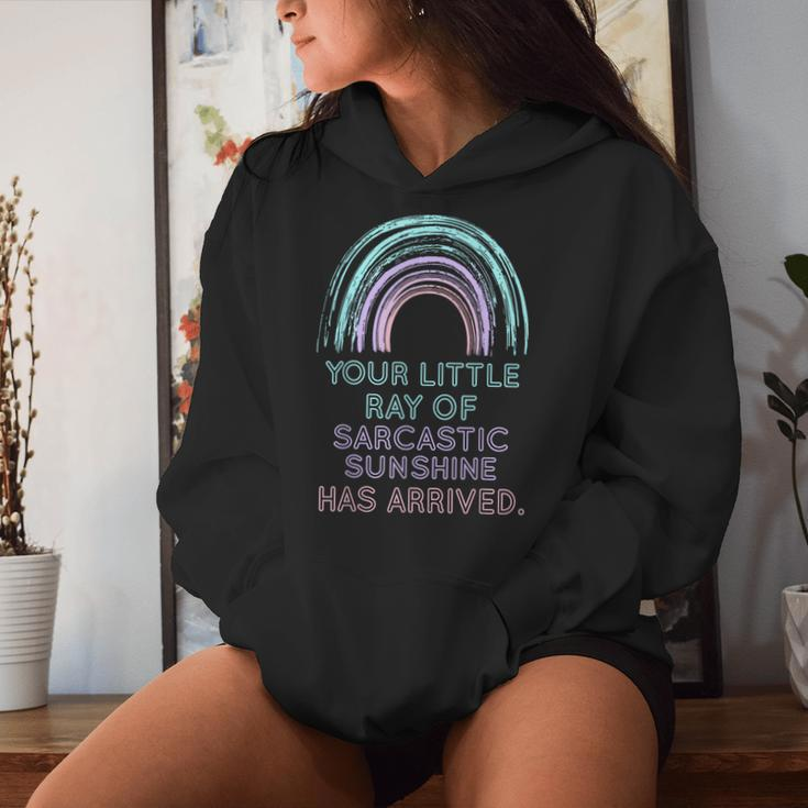 Rainbow Your Little Ray Of Sarcastic Sunshine Has Arrived Women Hoodie Gifts for Her