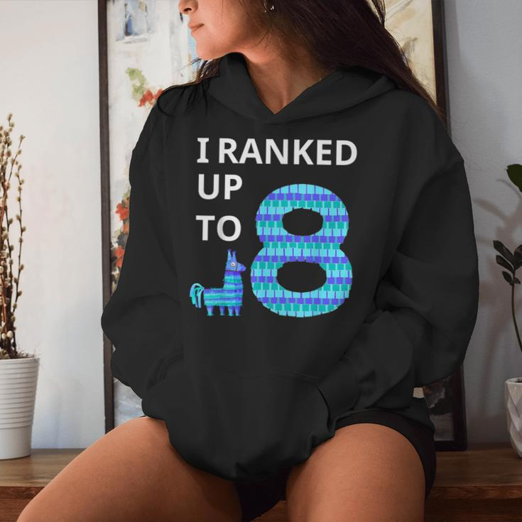 I Ranked Up To 8 Birthday Video Game Llama Piñata Birthday Women Hoodie Gifts for Her