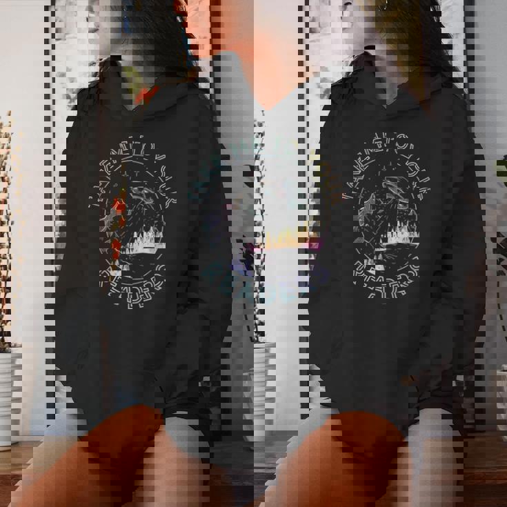 Take Reading English Teacher Library Alien Space T-S Tie Dye Women Hoodie Gifts for Her