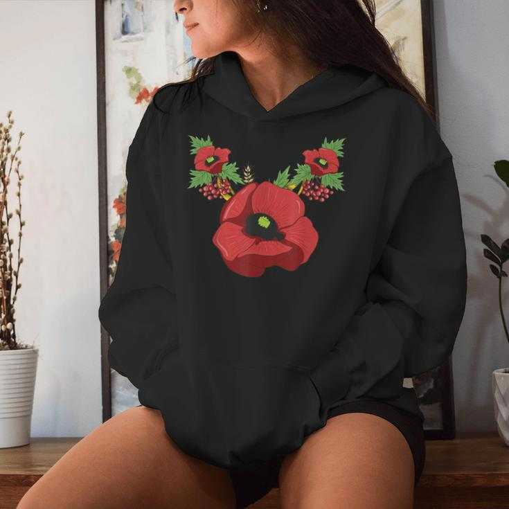 Red Poppies Floral Vintage Poppy Flowers Women Hoodie Gifts for Her