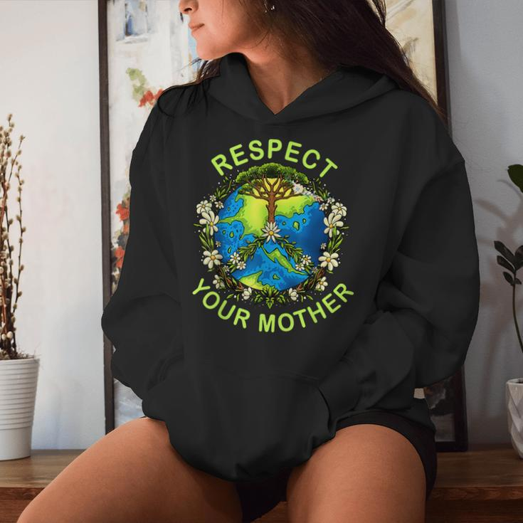 Respect Your Mother Earth Day Nature Goddess Flowers Women Hoodie Gifts for Her