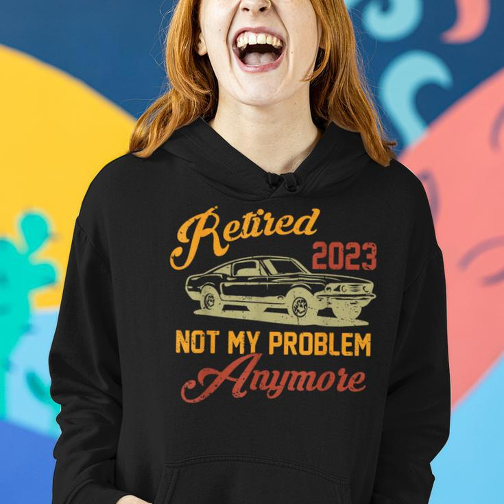 Retired 2023 Classic Car Lovers Retirement Dad Fathers Women Hoodie Gifts for Her