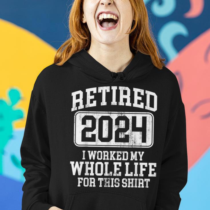 Retired 2024 Retirement Humor Women Hoodie Gifts for Her