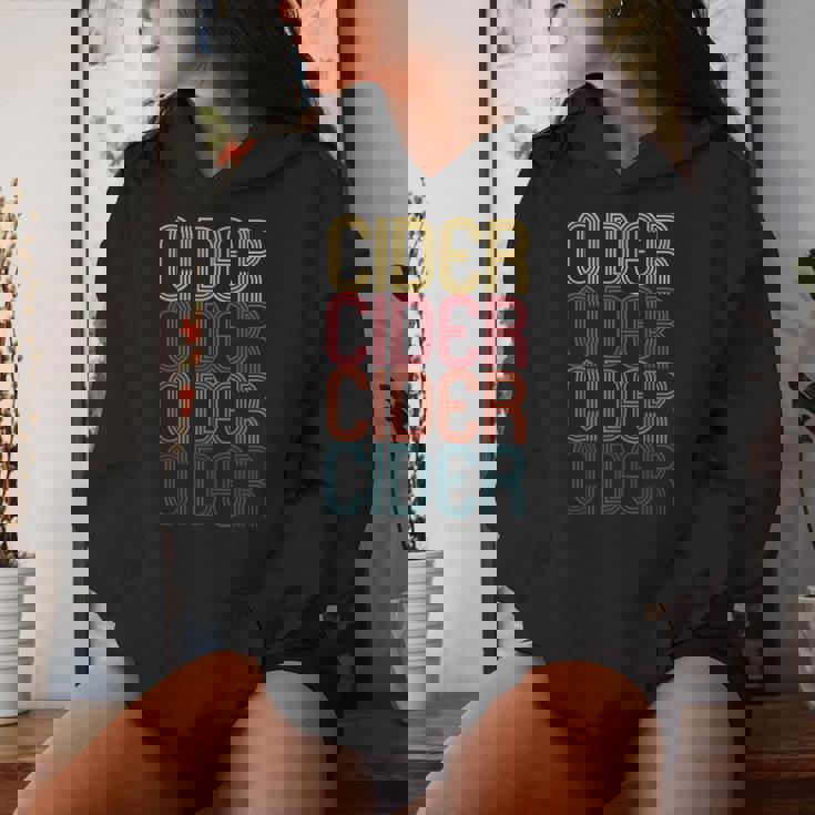Retro Cider Wine For Cider Lover Vintage Cider Women Hoodie Gifts for Her