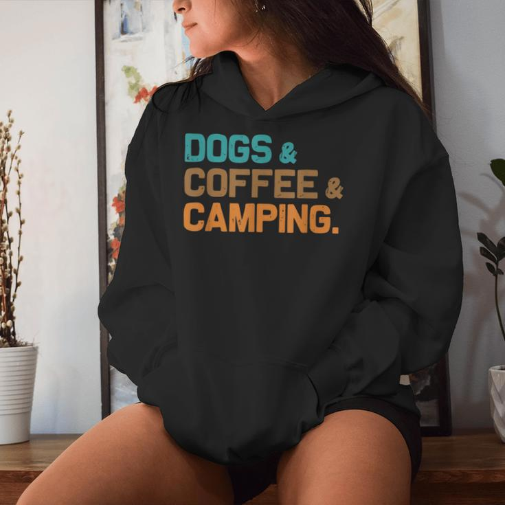 Retro Dogs Coffee Camping Campers Women Hoodie Gifts for Her