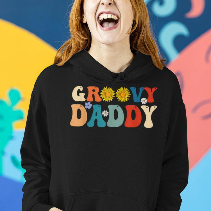 Retro Groovy Daddy For Dad Fathers Day Son Women Hoodie Gifts for Her