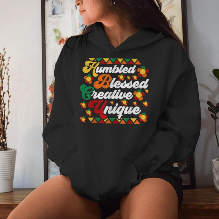 Retro Groovy Hbcu Humbled Blessed Creative Unique Women Hoodie Gifts for Her