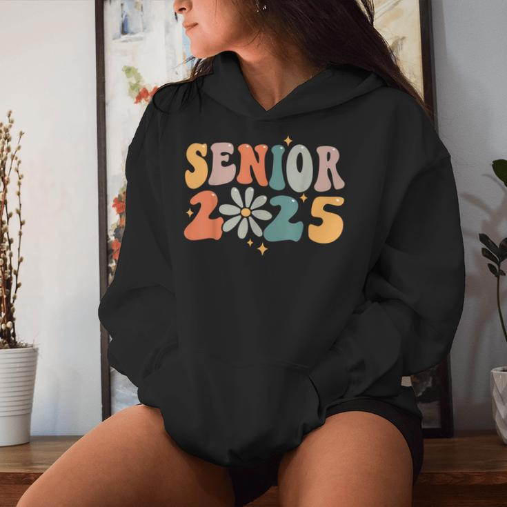 Retro Groovy Senior 25 Class Of 2025 Graduation Smile Grad Women Hoodie Gifts for Her