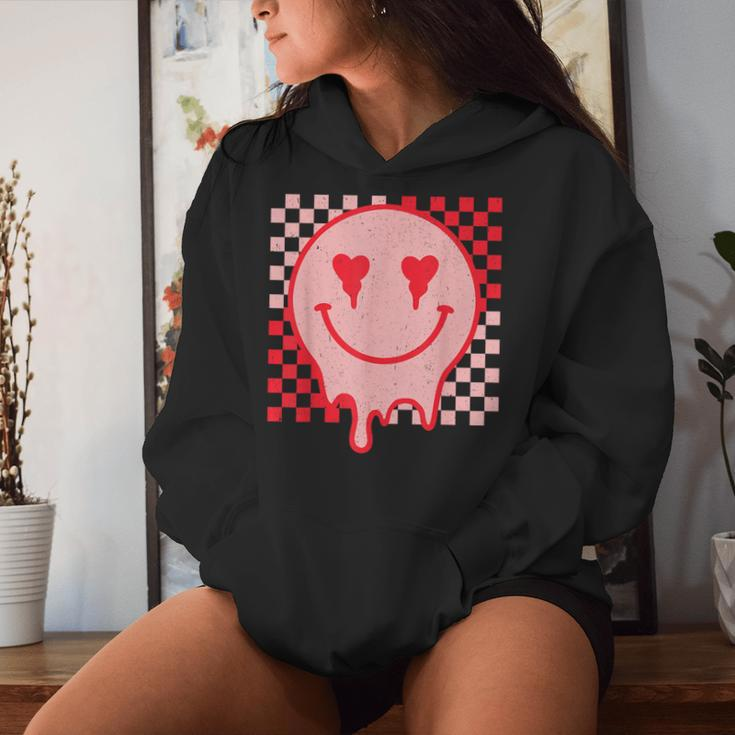 Retro Groovy Valentines Day Hippie Heart Matching Women Hoodie Gifts for Her