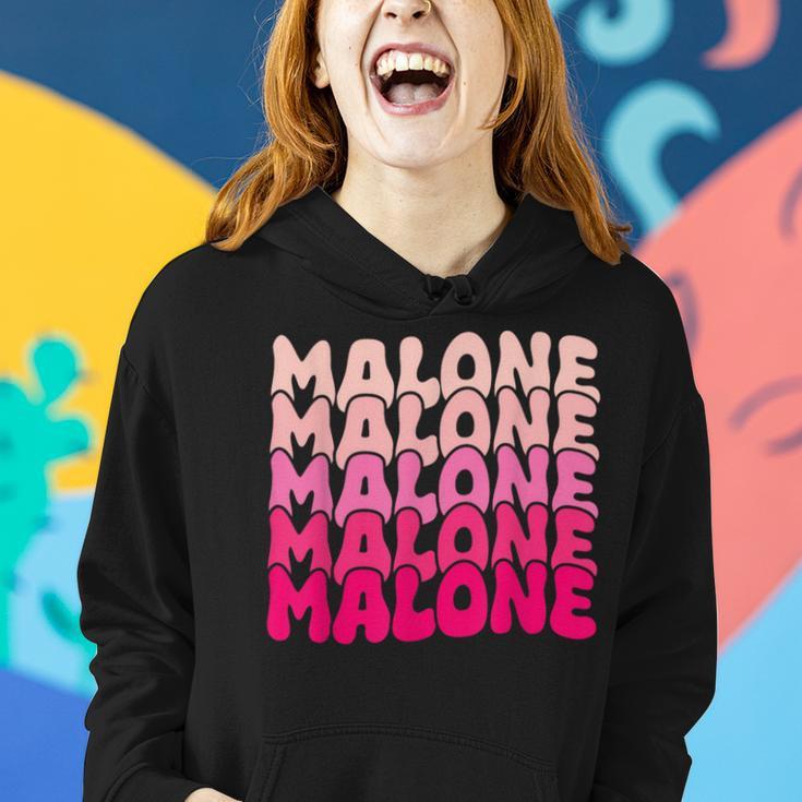 Retro Malone Girl First Name Boy Personalized Groovy 80'S Women Hoodie Gifts for Her