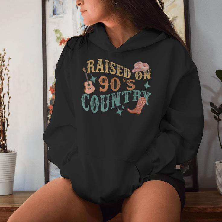 Retro Raised On 90'S Country Boho Vintage Western Cowboy Women Hoodie Gifts for Her