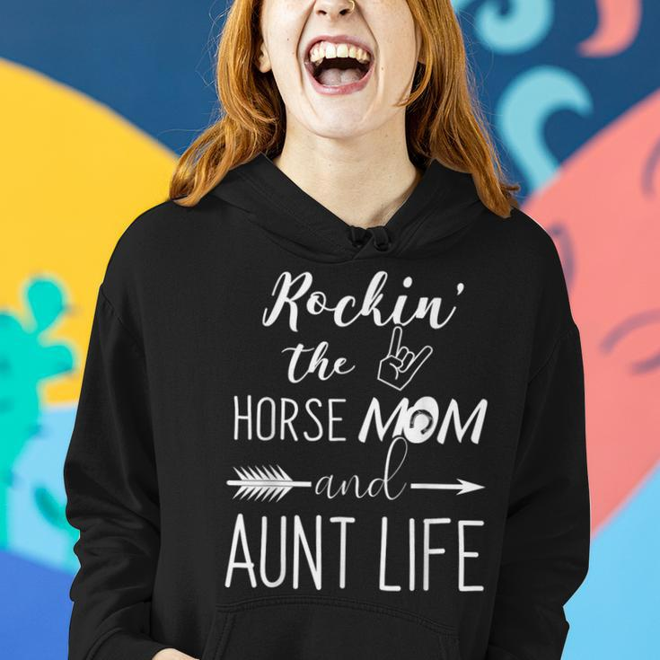 Rockin The Horse Mom And Aunt Life Unique Horse Lovers Women Hoodie Gifts for Her