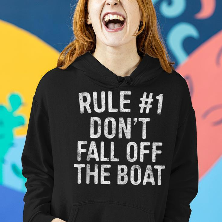 Rule 1 Don't Fall Off The Boat Cruise Vacation Women Hoodie Gifts for Her