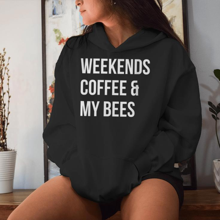 Weekends Coffee And My Bees Bee Farmer Women Hoodie Gifts for Her