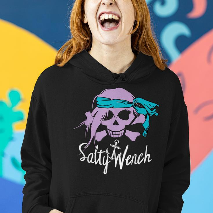 Salty WenchGirl Pirate Skull Crossbones Anchor Women Hoodie Gifts for Her