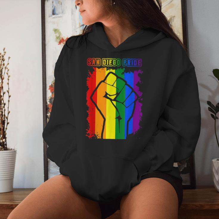 San Diego Lgbt Pride Month Lgbtq Rainbow Flag Women Hoodie Gifts for Her