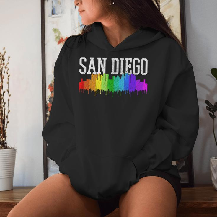 San Diego Skyline Rainbow Gay Pride Month California Women Hoodie Gifts for Her