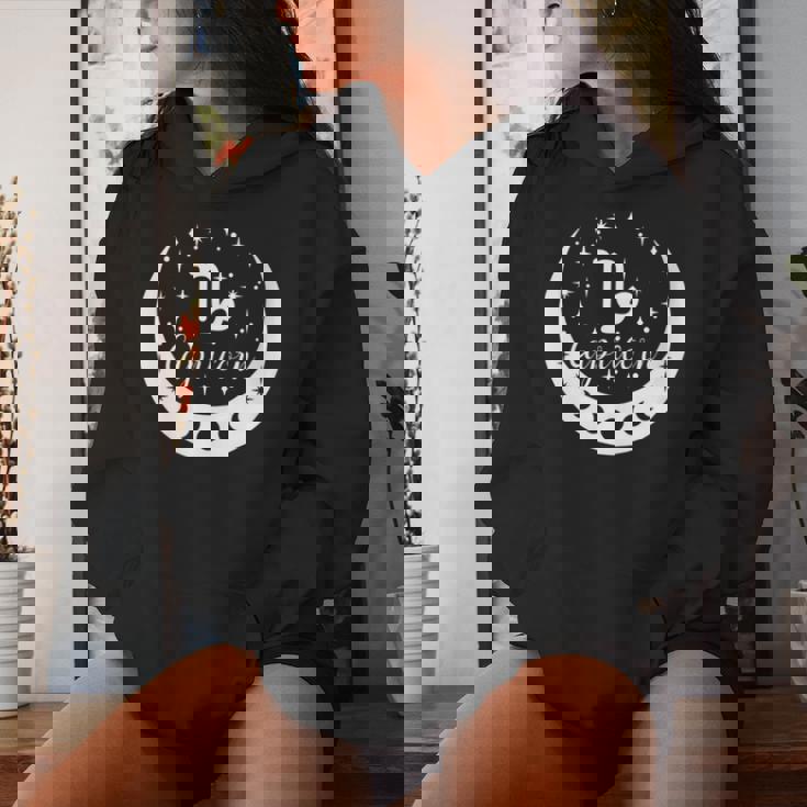 Signo Del Horóscopo Del Zodiaco De Capricornio Tarot Astrológico Cuello Sudadera con capucha para mujer Regalos para ella