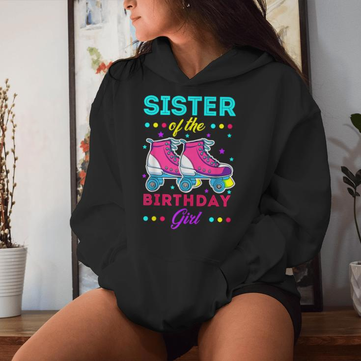 Sister Of The Birthday Girl Roller Skates Bday Skating Theme Women Hoodie Gifts for Her