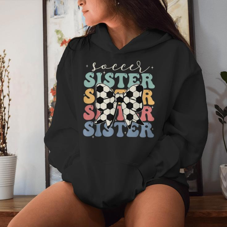 Soccer Sister Vintage Sport Lover Sister Mothers Da Women Hoodie Gifts for Her