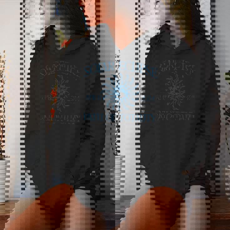 Solar Eclipse April 8 Path Of Totality Vintage Kid Women Hoodie Gifts for Her