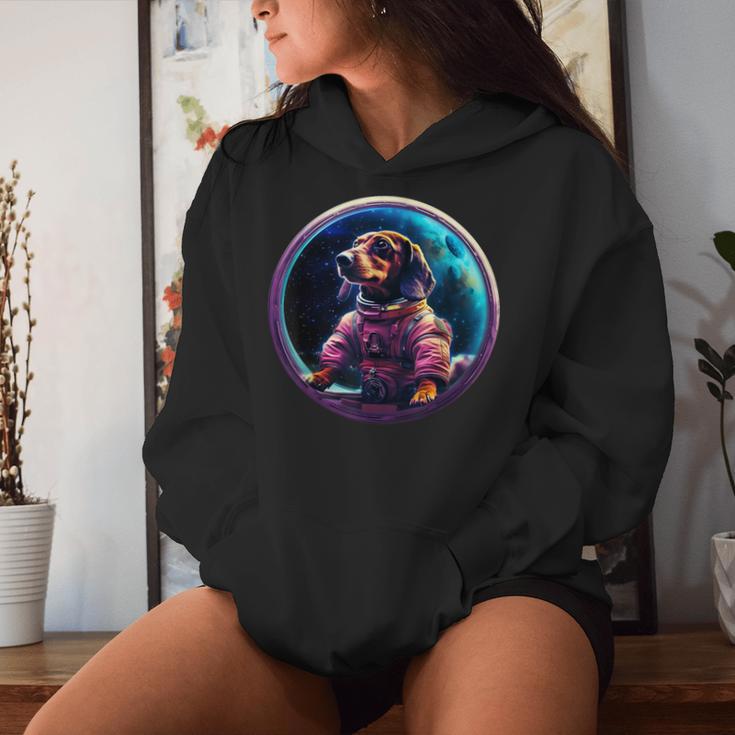 Space Dachshund Dog Mum Dad Dachshund Kapuzenpullover für Damen Geschenke für Sie